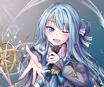 Hoshimachi Suisei, hololive, Hoshimachi Suisei, Anime, Virtual Youtuber HD wallpaper