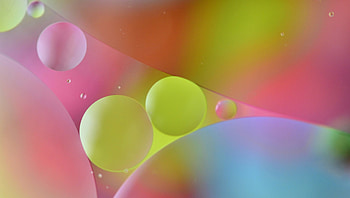 Water bubbles, blue, pastel, drops, pink, yellow, texture, luminos, bubble, water HD wallpaper