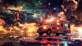 Cosmic Ambulance Emergency, ambulance HD wallpaper