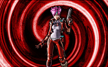 Mika, red grunge background, Fortnite, vortex, Fortnite characters, Mika Skin, Fortnite Battle Royale, Mika Fortnite HD wallpaper