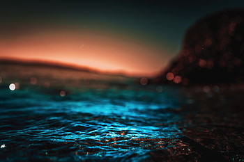 Dawn, sunrise, water, close up, bokeh HD wallpaper