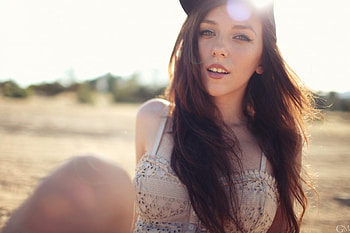 Model, women, burnette, hair HD wallpaper