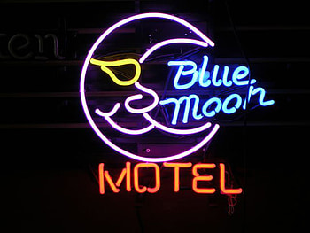 Blue Moon, motel, neon, sign HD wallpaper
