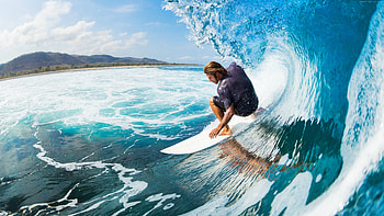 Surfing wonder, Majestic waves, Adventurous sport, Beautiful ocean HD wallpaper