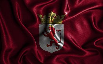 Leon flag, , silk wavy flags, spanish provinces, Day of Leon, fabric flags, Flag of Leon, 3D art, Leon, Europe, Provinces of Spain, Leon 3D flag, Spain HD wallpaper