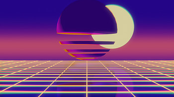Vaporwave Grid Sunset Sphere, vaporwave, grid, sunset, sphere, artist, artwork, art, digital-art, abstract, deviantart HD wallpaper