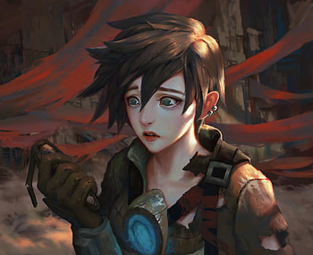 Tracer, curious, overwatch, game, artwork HD wallpaper
