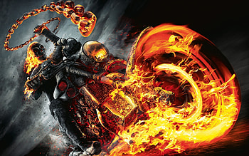 Red Fire Skull HD wallpaper
