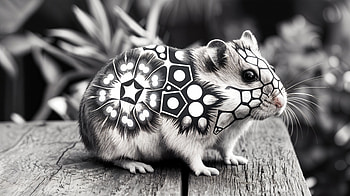 Stunning Hamster Art in Ultra, hamster, Black & White, pet HD wallpaper