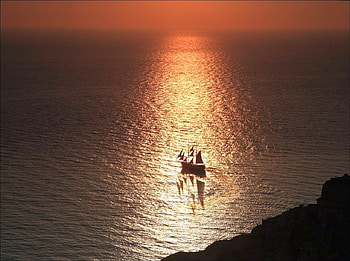Boat at Sunset, boat, beautiful, , sunset HD wallpaper