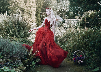 Red dress, outdoor, hoot, beautiful, woman HD wallpaper