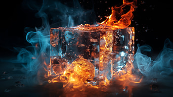 Fire and Ice Cube, graphy, ice cube, Fire and Ice HD wallpaper