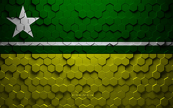 Flag of Boa Vista, honeycomb art, Boa Vista hexagons flag, Boa Vista, 3d hexagons art, Boa Vista flag HD wallpaper