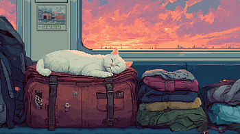 Cat Pixel, Cat, Pixel Art, AI Art, Sleeping HD wallpaper