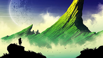 Landscape, Art, Mountains, Vector, Silhouette HD wallpaper