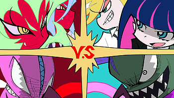 Angels vs. Demons!, kneesocks, scanty, panty and stocking with garterbelt, stocking, fastener, chuck, panty HD wallpaper