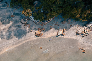 Coast, rocks, aerial view HD wallpaper