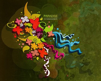 Floral Paradise, flowers, streamers, abstract HD wallpaper