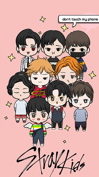 Stray Kids, don't touch my , drawing, animated HD phone wallpaper