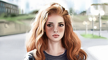 Redhead Girl Artistic Art , redhead, artist, artwork, digital-art, deviantart HD wallpaper