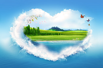 Nature, Clouds, Summer, Miscellanea, Miscellaneous, , Drawing, Heart HD wallpaper