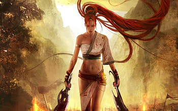 Redheaded Warrior Woman, Woman, Redheaded, Beautiful, Warrior HD wallpaper