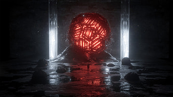 Dark, Silhouette, Neon, Darkness, Ball, Glow HD wallpaper