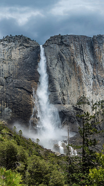 Yosemite National Park, Mountain, Waterfall, National park HD phone wallpaper