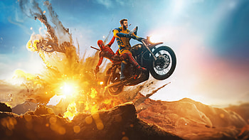 Deadpool & Wolverine — Ultra : Motorcycle Mayhem, Deadpool & Wolverine HD wallpaper