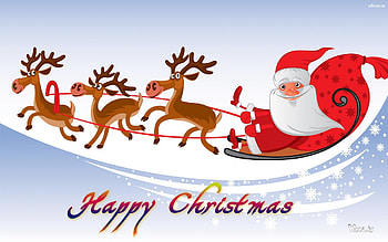 Merry Christmas Greetings Cartoon HD wallpaper
