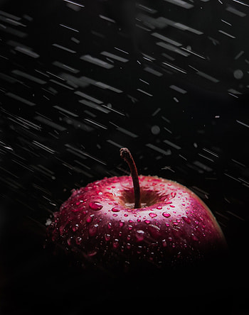 Food, Apple, Drops, Wet, Spray HD phone wallpaper