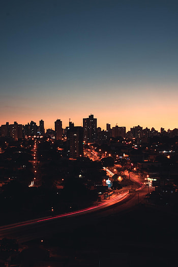 Cities, Building, Road, Long Exposure, Night City HD phone wallpaper