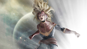 Captain Marvel Universe, captain-marvel, superheroes, artist, artwork, digital-art, deviantart HD wallpaper