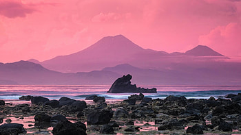 Alien Planet. Samar, Philippines, coast, colors, sky, mountains, rocks HD wallpaper