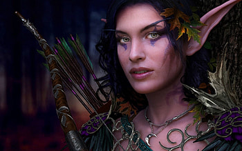 Fantasy, Girl, Ray, Elf, Arrows, Elfeyka, Makeup HD wallpaper