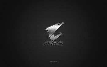 Aorus logo, silver shiny logo, Aorus metal emblem, gray carbon fiber texture, Aorus, brands, creative art, Aorus emblem HD wallpaper