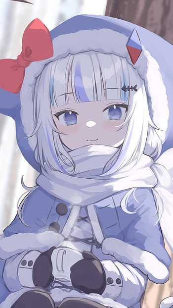 Gawr Gura Cozy Vtuber Winter – Hololive Anime Charm, hololive, Gawr Gura, Anime, Virtual Youtuber HD phone wallpaper