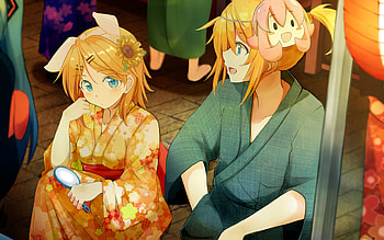 Kagamine Len, Kagamine Rin, street, Vocaloid characters, manga, Vocaloid, artwork, Rin Kagamine, Len Kagamine HD wallpaper