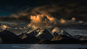 mountain sunset, golden, fire, sunset, mountain HD wallpaper