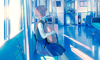 Anime Girl Serenity on Quiet Train Ride, Anime, girl, anime girl HD wallpaper