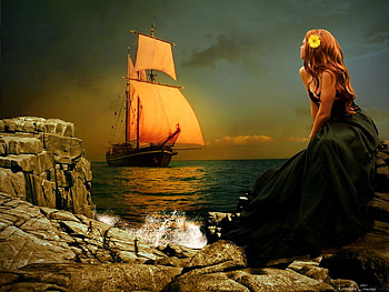 Don't go away, sea, pain, girl, sorrow, beach, go, desperation, away, love, water, dream, ocean HD wallpaper
