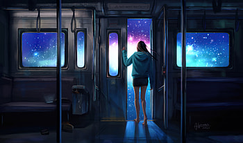 Leaving The Life Train , train, alone, artist, artwork, digital-art, artstation HD wallpaper