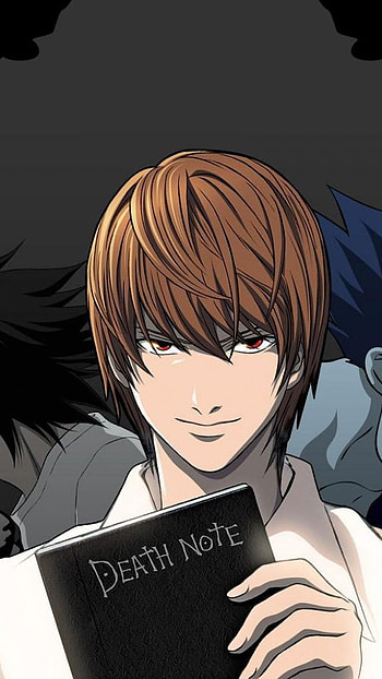 Kira with Deathnote book, anime, light yagami, hideki ryuzaki, ryuk, deathnote HD phone wallpaper