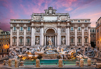 Fontana di Trevi, Rome, fountain, building, pillars, Italy HD wallpaper