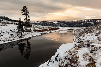 Nature, Rivers, Snow, Hills HD wallpaper