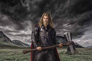 Chris Hemsworth, Thor movie, Marvel superhero, Heroic battles HD wallpaper