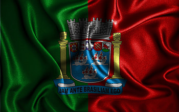 Porto Seguro flag, , silk wavy flags, brazilian cities, Day of Porto Seguro, Flag of Porto Seguro, fabric flags, 3D art, Porto Seguro, cities of Brazil, Porto Seguro 3D flag HD wallpaper