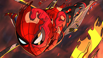 Spidey Burning, spiderman, superheroes, artwork, digital-art, art, artstation HD wallpaper