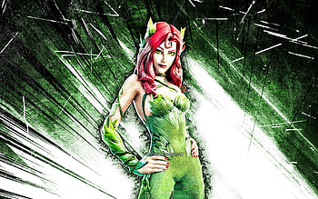 Human Poison Ivy, grunge art, Fortnite Battle Royale, Fortnite characters, green abstract rays, Human Poison Ivy Skin, Fortnite, Human Poison Ivy Fortnite HD wallpaper