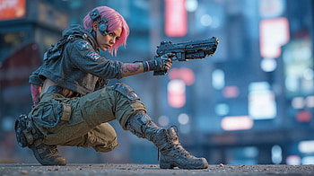 Pink Haired Cyberpunk Girl Aesthetic, cyberpunk, artist, artwork, digital-art HD wallpaper